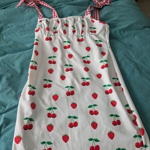 Cherry And Strawberry Mini Dress Shein XL